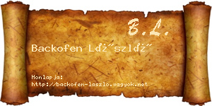 Backofen László névjegykártya
